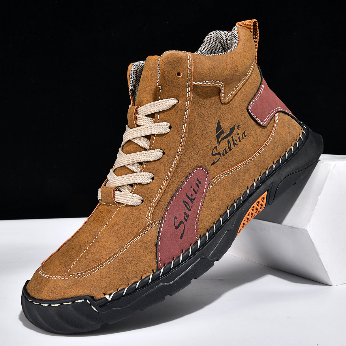 Men's Orthopedic Leather Shoes - Wide Toe | Waterproof | Structured Support | Non-Slip | Anti-Wear | Comfortable