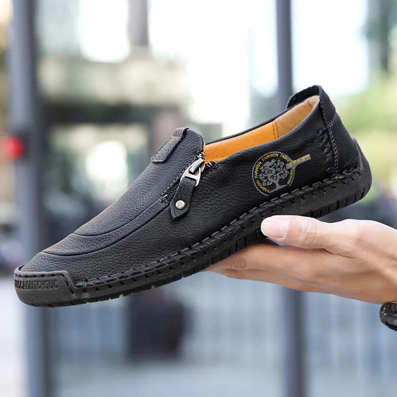 â°Limited Time 60% OFF - Men's Handmade Genuine Leather Slip-On Driving Shoes with Zipper