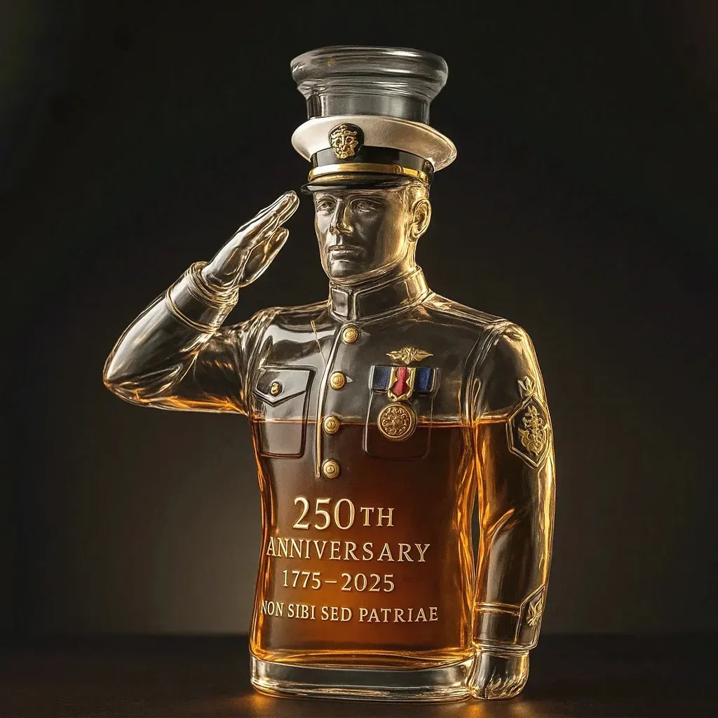 250th Anniversary Military Commemorative Veterans Salute Whiskey Bottle