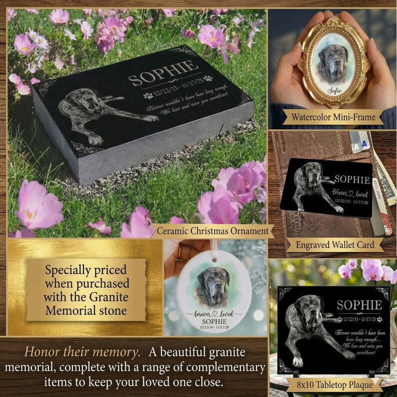 Personalized Pet Memorial Stone | Custom Grave Marker | Engraved Headstone for Cats & Dogs | Outdoor Animal Burial Monument | Pet Tombstone