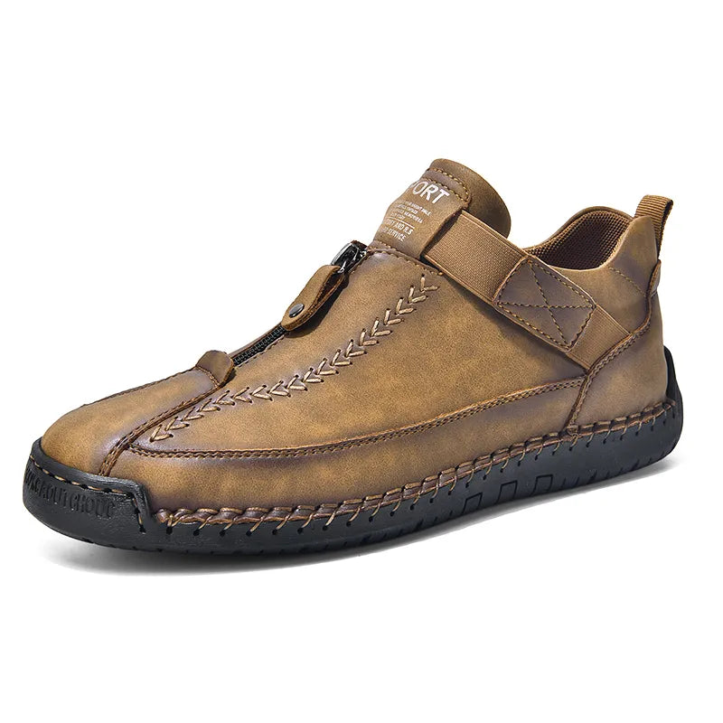 ⏰Limited Time Sale 70% OFF - Men's Premium Leather Slip-On Boots – Ideal Gift for Dad, Husband or Friend | Wide Toe, Arch Support, Waterproof, Pressure Relief, Non-Slip