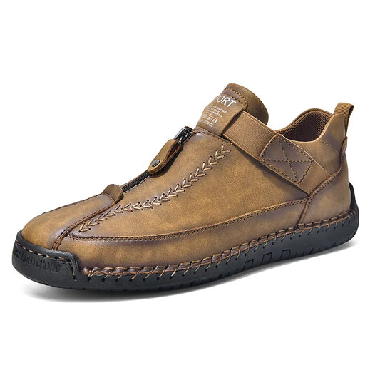 ⏰Limited Time Sale 70% OFF - Men's Premium Leather Slip-On Boots – Ideal Gift for Dad, Husband or Friend | Wide Toe, Arch Support, Waterproof, Pressure Relief, Non-Slip