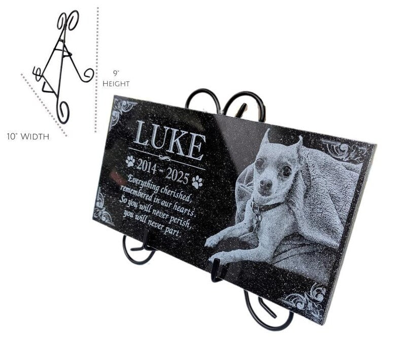 Personalized Pet Memorial Stone | Custom Grave Marker | Engraved Headstone for Cats & Dogs | Outdoor Animal Burial Monument | Pet Tombstone