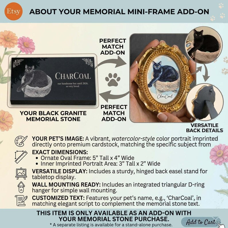 Personalized Pet Memorial Stone | Custom Grave Marker | Engraved Headstone for Cats & Dogs | Outdoor Animal Burial Monument | Pet Tombstone