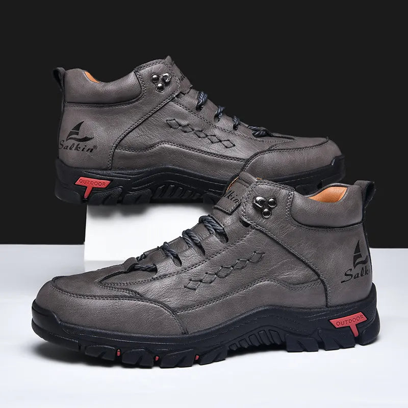 ⏰Limited Time 70% OFF – Men's Orthopedic Handmade Leather Driving Boots–Pressure Relief, Waterproof, Slip-Resistant, Wide Toe, Arch&Ankle Support for Everyday & Travel