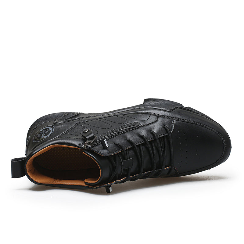 Men's Handmade Premium Leather Slip-On Driving Boots – Wide Toe, Arch Support, Waterproof, Non-Slip & Pressure-Relief Comfort