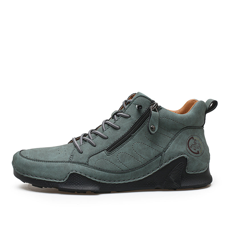 Men's Handmade Premium Leather Slip-On Driving Boots – Wide Toe, Arch Support, Waterproof, Non-Slip & Pressure-Relief Comfort