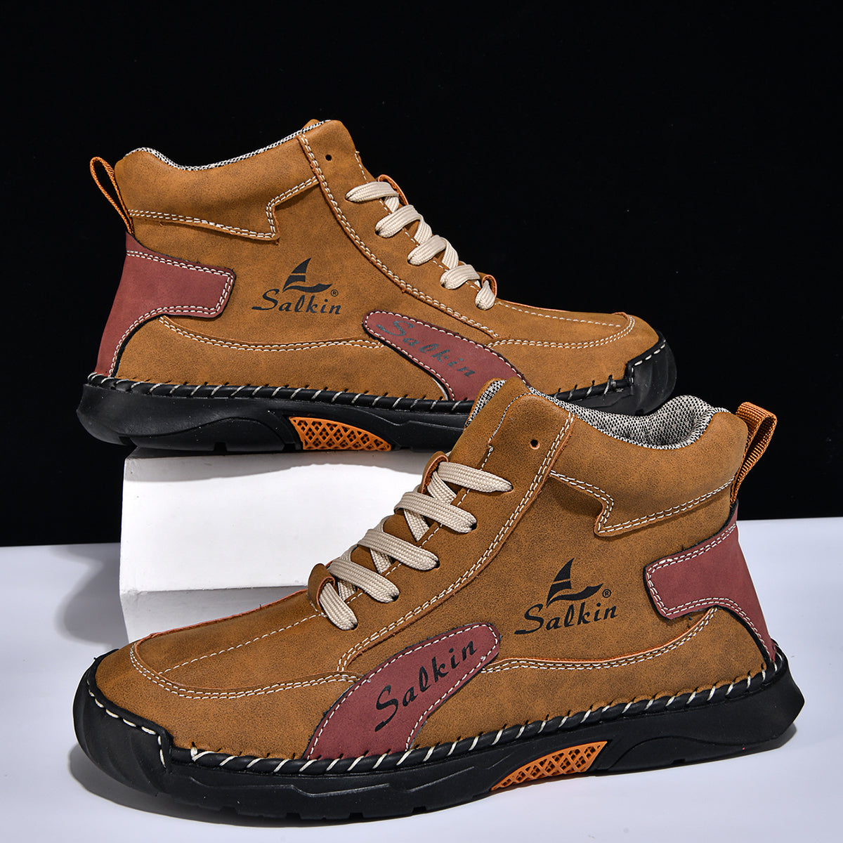 Men's Orthopedic Leather Shoes - Wide Toe | Waterproof | Structured Support | Non-Slip | Anti-Wear | Comfortable