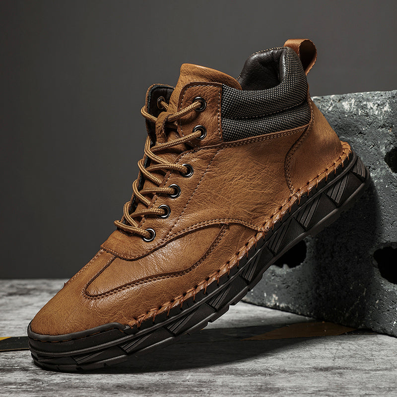 ⏰Limited Time Sale 70% OFF - Men's Handmade Leather Boots - Wide Toe Arch Support Aankle Support