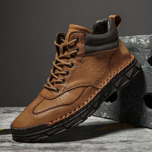 ⏰Limited Time Sale 70% OFF - Men's Handmade Leather Boots - Wide Toe Arch Support Aankle Support