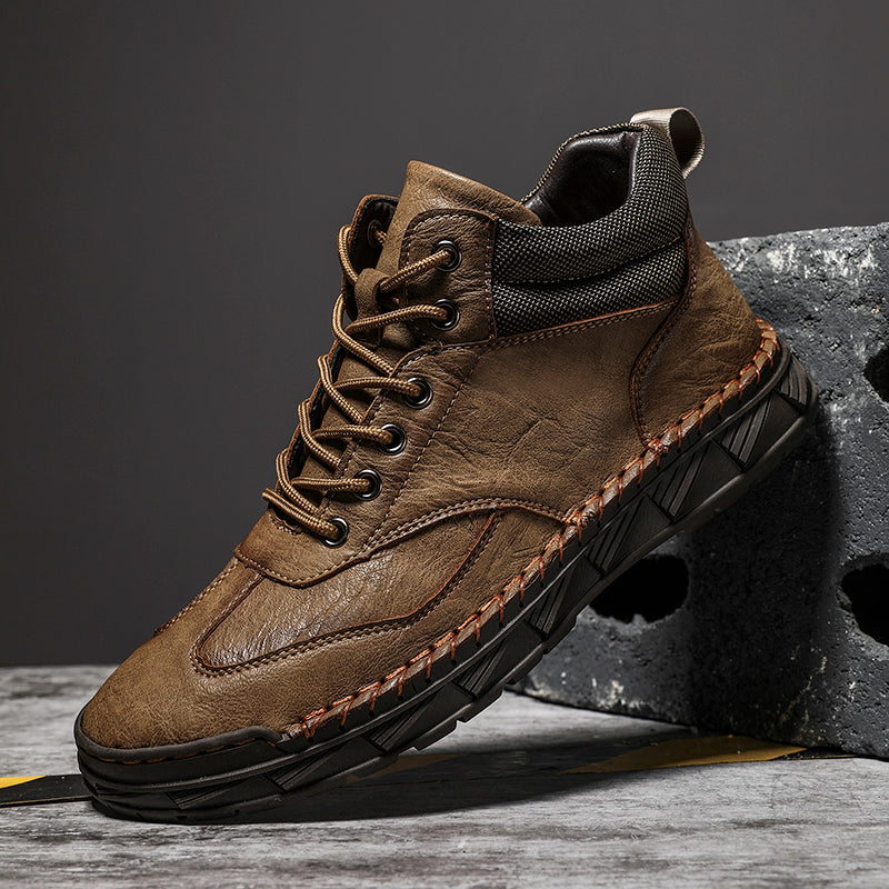 ⏰Limited Time Sale 70% OFF - Men's Handmade Leather Boots - Wide Toe Arch Support Aankle Support