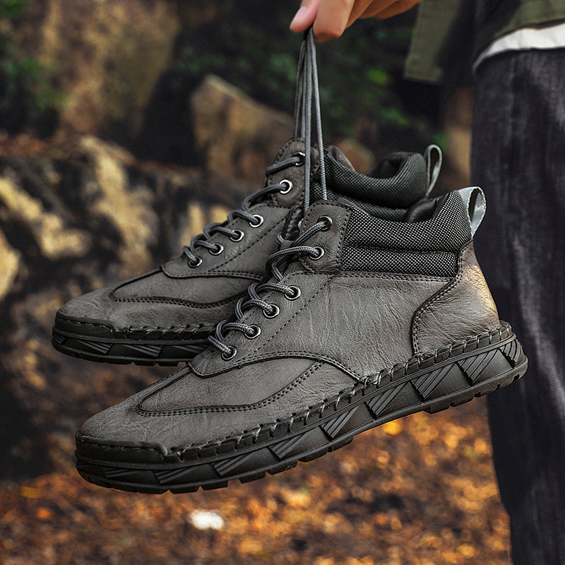 ⏰Limited Time Sale 70% OFF - Men's Handmade Leather Boots - Wide Toe Arch Support Aankle Support