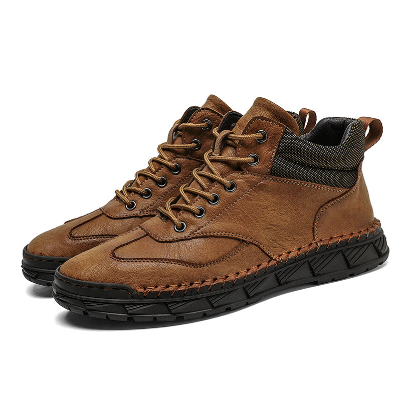 ⏰Limited Time Sale 70% OFF - Men's Handmade Leather Boots - Wide Toe Arch Support Aankle Support