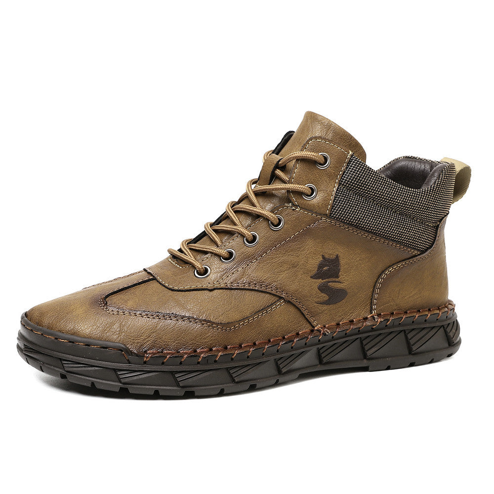 ⏰Limited Time Sale 70% OFF - Men's Handmade Leather Boots - Wide Toe Arch Support Aankle Support