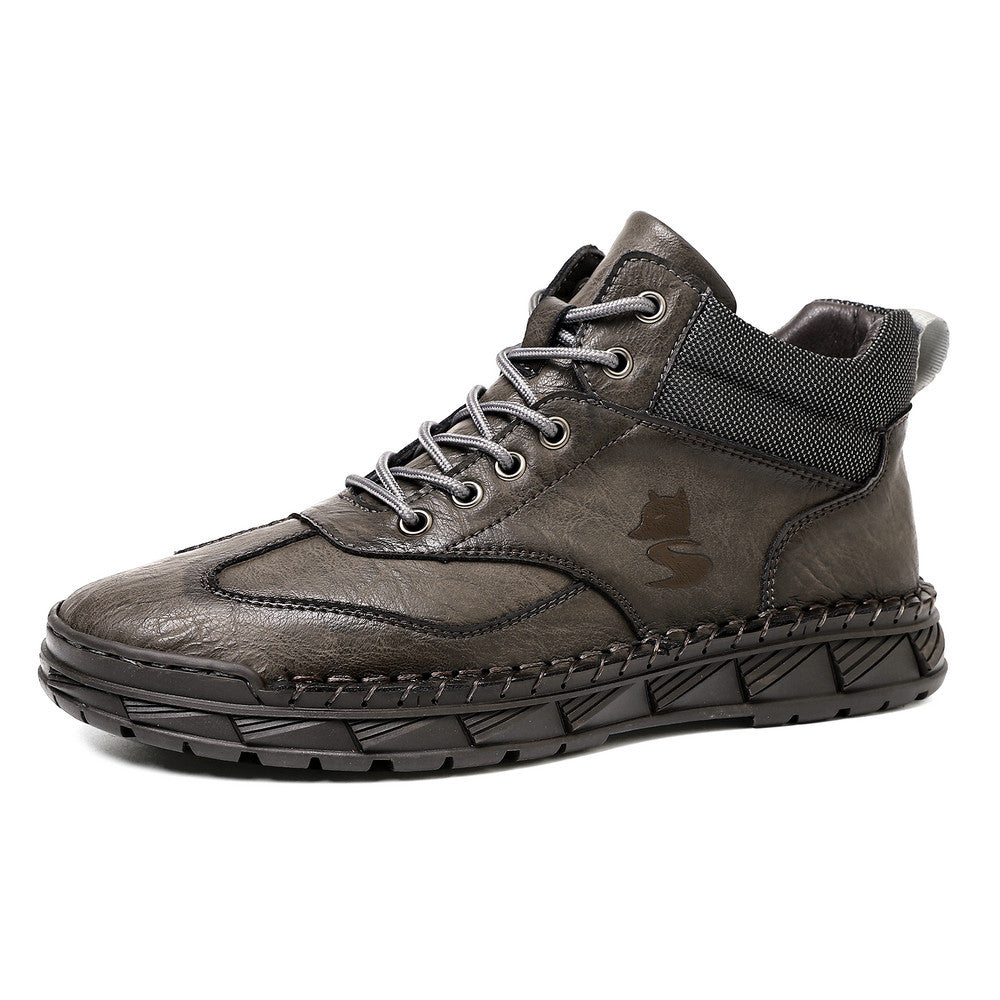 ⏰Limited Time Sale 70% OFF - Men's Handmade Leather Boots - Wide Toe Arch Support Aankle Support