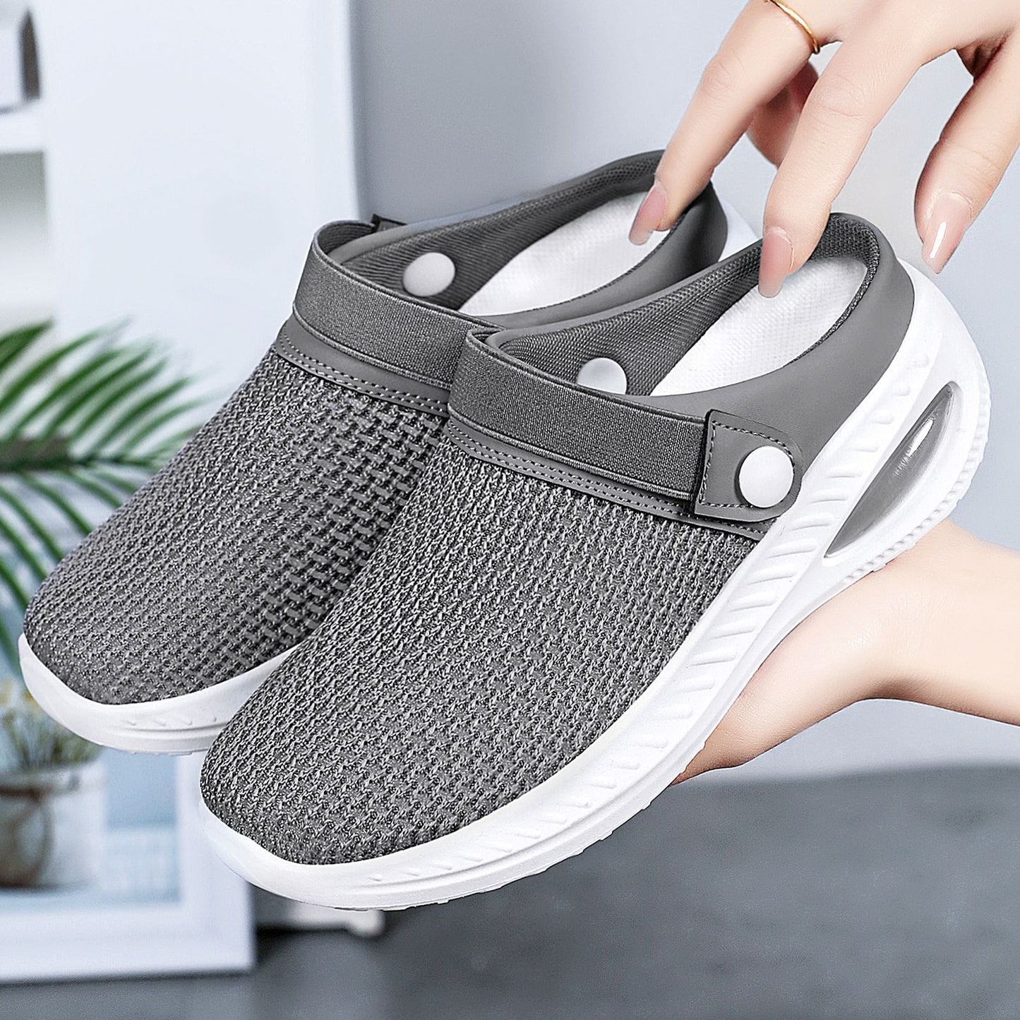 2026 New Women's Mule Sneakers - 2-Way Wear, Non-Slip & Shock-Absorbing