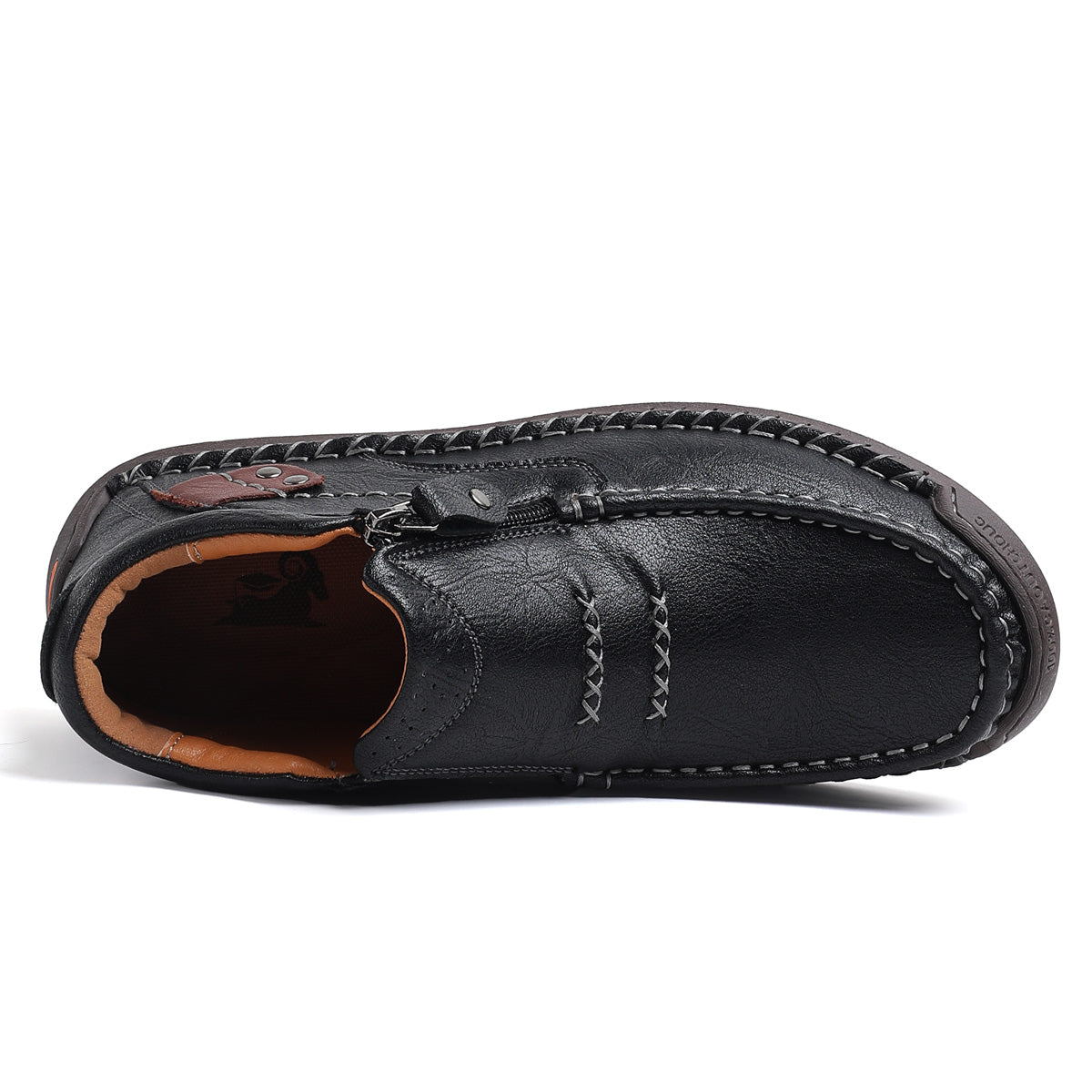 🔥Lowest Price) Men's - Cowhide Slip-On Orthopedic walking Shoes – Waterproof, Non-Slip, Wide Toe Fit