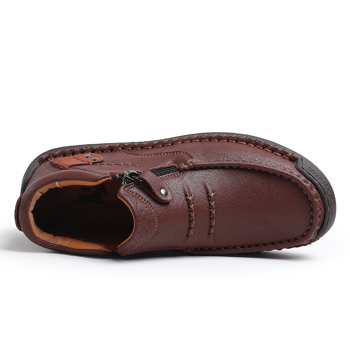 🔥Lowest Price) Men's - Cowhide Slip-On Orthopedic walking Shoes – Waterproof, Non-Slip, Wide Toe Fit