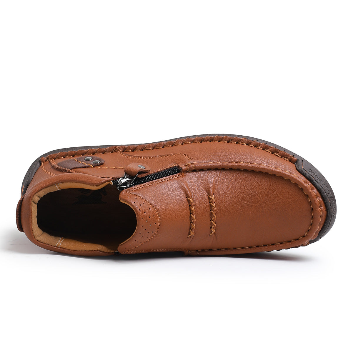 🔥Lowest Price) Men's - Cowhide Slip-On Orthopedic walking Shoes – Waterproof, Non-Slip, Wide Toe Fit