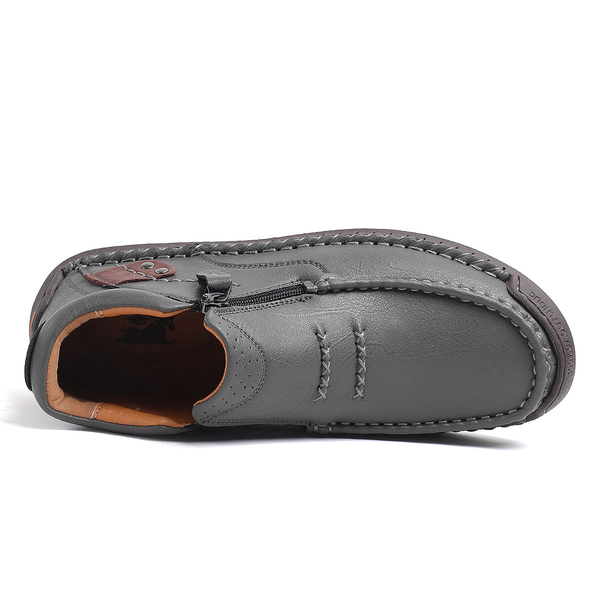 🔥Lowest Price) Men's - Cowhide Slip-On Orthopedic walking Shoes – Waterproof, Non-Slip, Wide Toe Fit