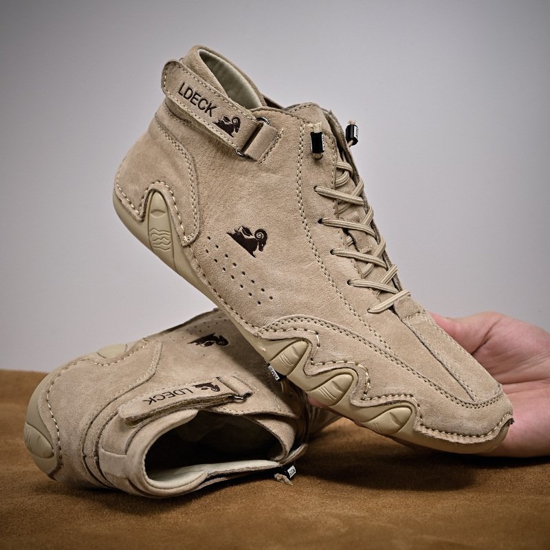 Men Italian Suede Velcro High Boots