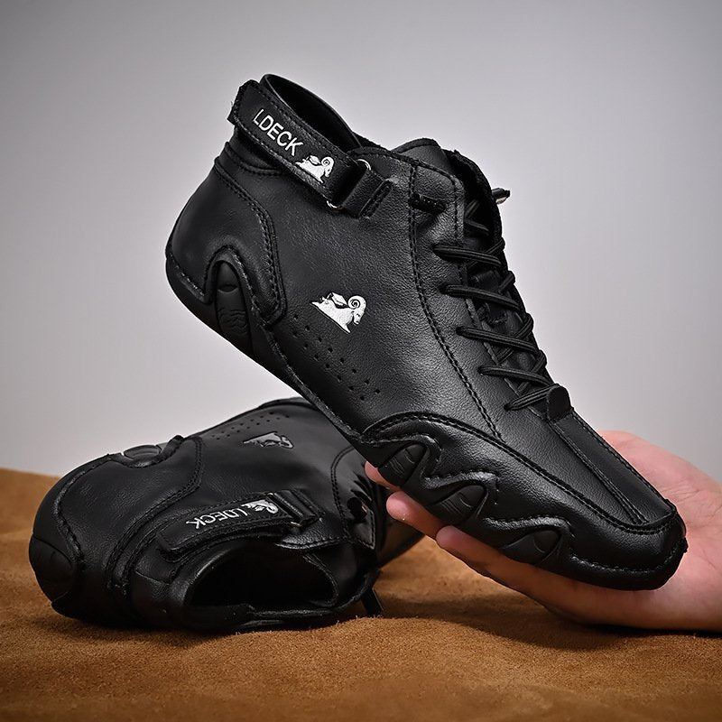 Men Italian Suede Velcro High Boots