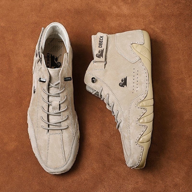 Men Italian Suede Velcro High Boots