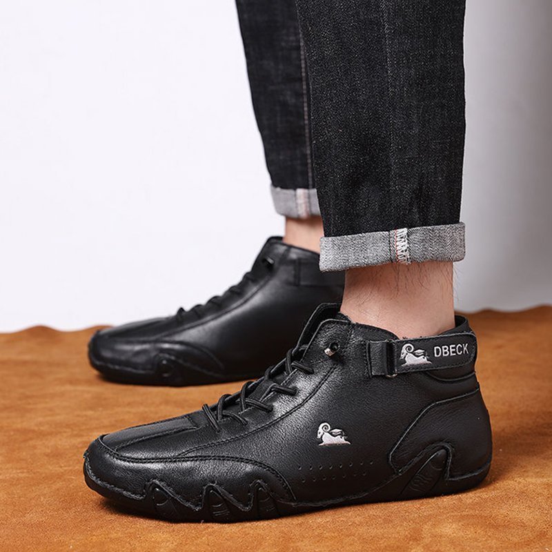 Men Italian Suede Velcro High Boots