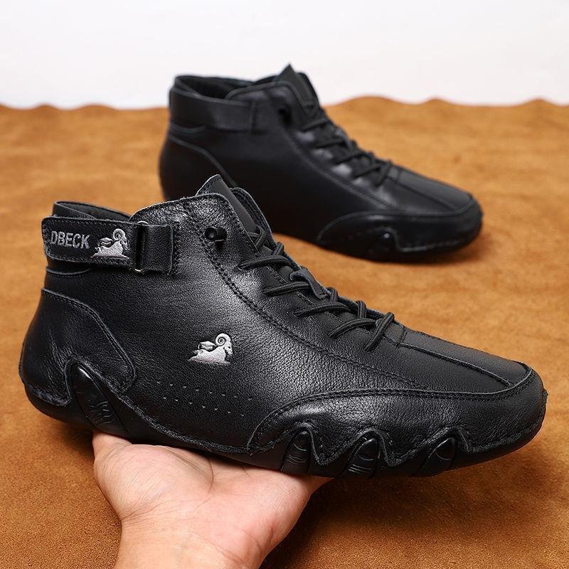 Men Italian Suede Velcro High Boots