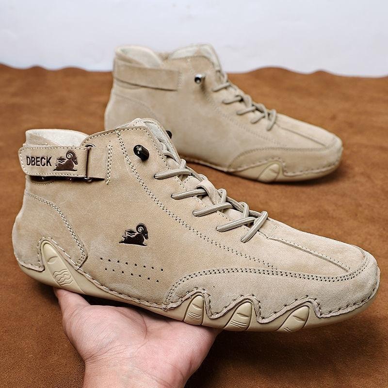 Men Italian Suede Velcro High Boots