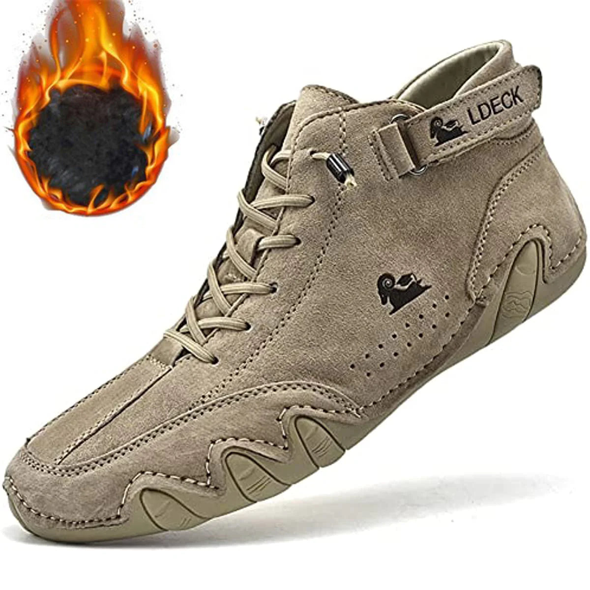 Men Italian Suede Velcro High Boots