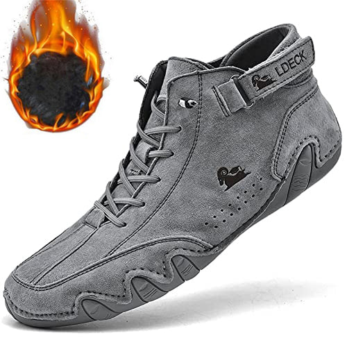 Men Italian Suede Velcro High Boots