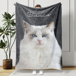 Custom Watercolor Photo Dog Blanket - Mother, Father's Day, Christmas, Birthday, Memorial Gift For Dog Mom & Dad, Dog Owner - Personalized Photo Fleece Blanket