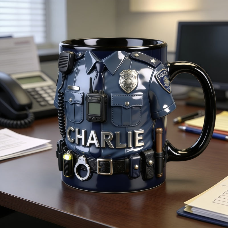 Personalized Police Uniform-Style Mug