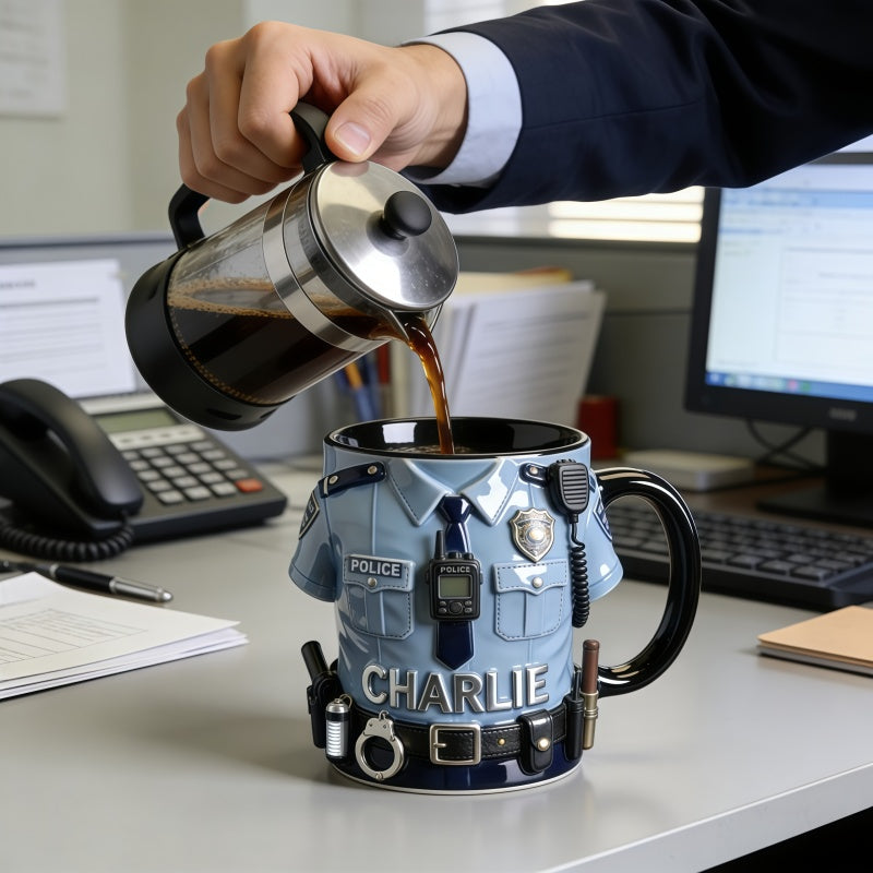 Personalized Police Uniform-Style Mug