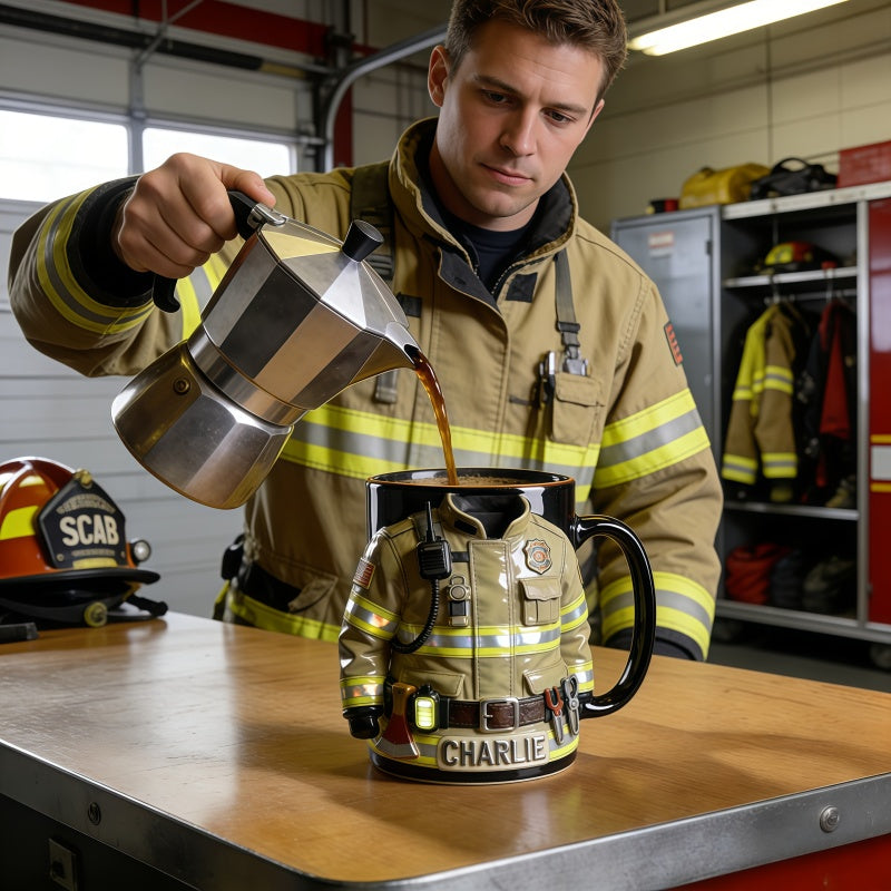 Personalized Firefighter Uniform Mug