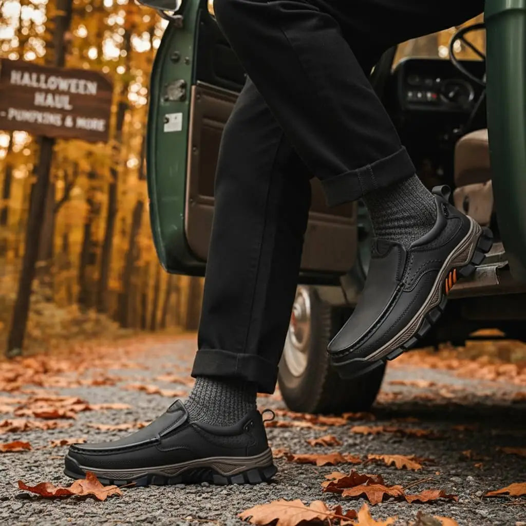 ⏰Promotion 50% OFF - Men's Orthopedic Comfortable Casual Genuine Leather Slip On Loafers