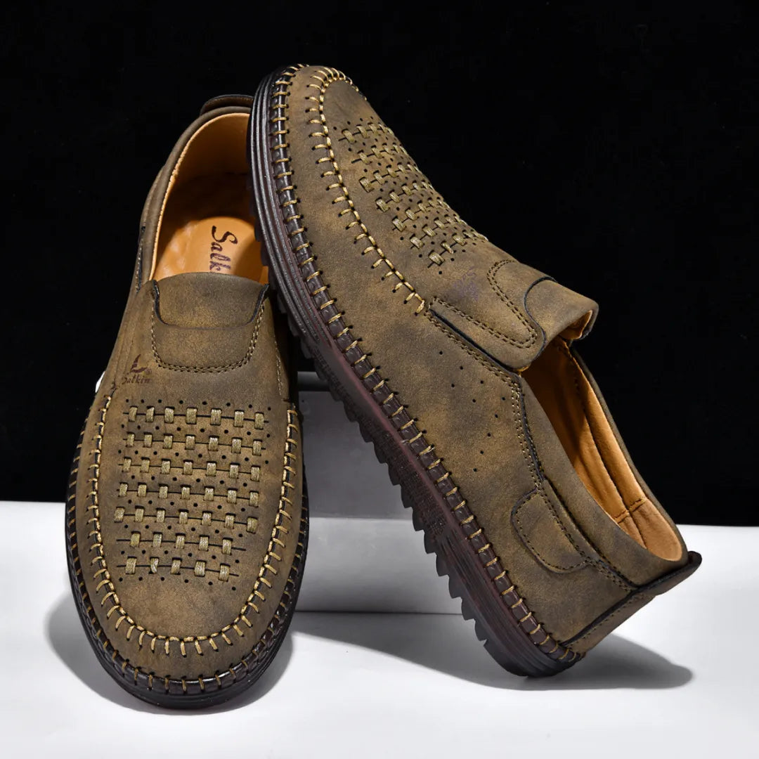 ⏰Limited Time 60% OFF - Men's Premium Cowhide Breathable Slip-On Driving Shoes