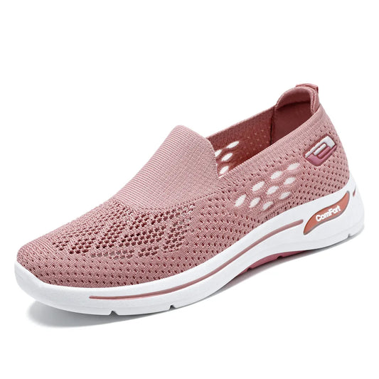 Lightweight Women's Slip-On Sneakers – Breathable Mesh & Non-Slip Sole for Easy Walking
