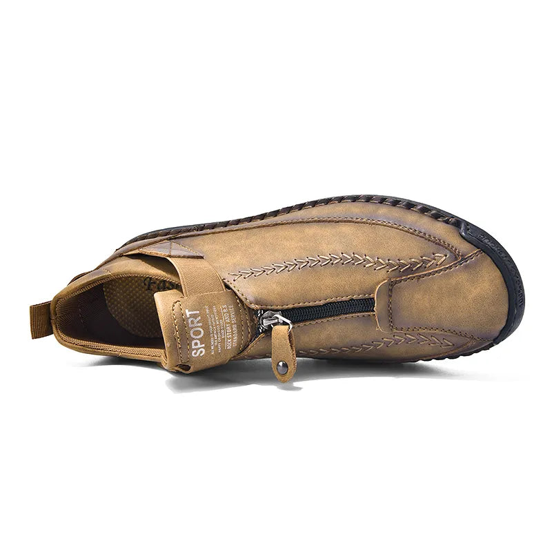 ⏰Limited Time Sale 70% OFF - Men's Premium Leather Slip-On Boots – Ideal Gift for Dad, Husband or Friend | Wide Toe, Arch Support, Waterproof, Pressure Relief, Non-Slip