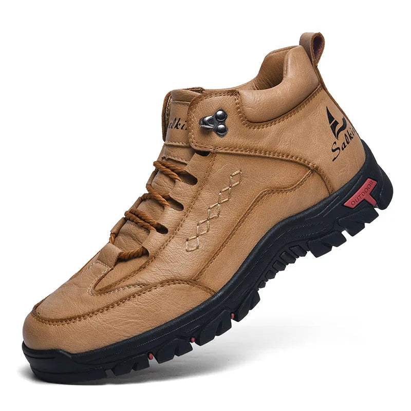 ⏰Limited Time 70% OFF – Men's Orthopedic Handmade Leather Driving Boots–Pressure Relief, Waterproof, Slip-Resistant, Wide Toe, Arch&Ankle Support for Everyday & Travel